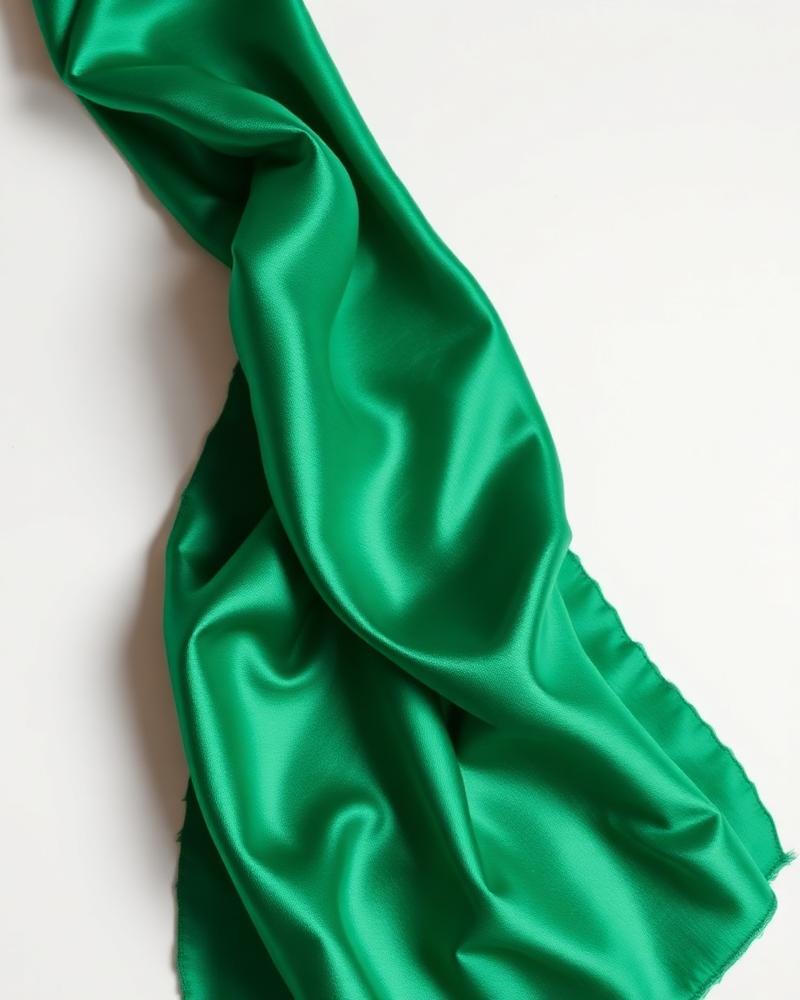 طرحة حرير أخضر زمردي